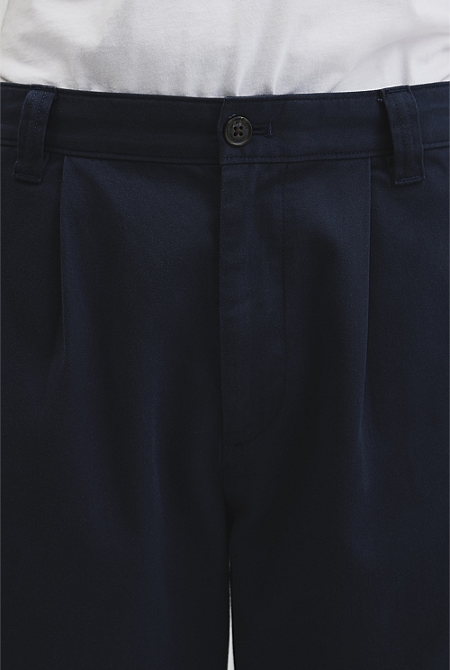 Pleated Wide Leg Chino