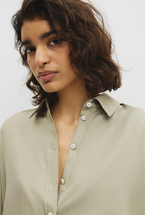 Short Sleeve Silk Shirt