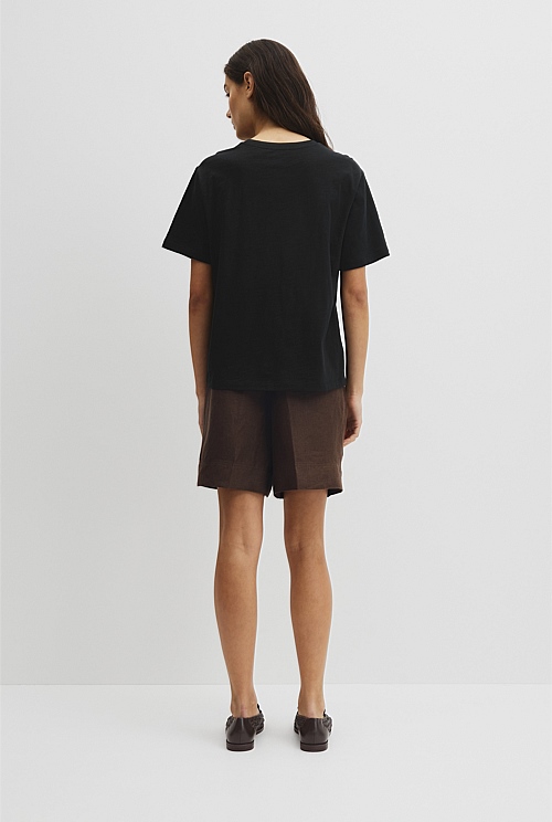 Textured Short Sleeve Slub T-Shirt