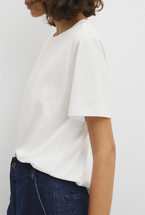 Textured Short Sleeve Slub T-Shirt