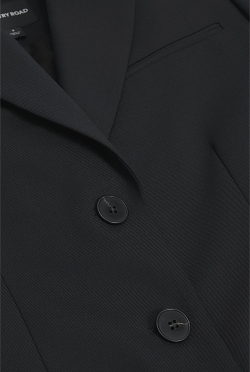 Wool Blend Tailored Blazer