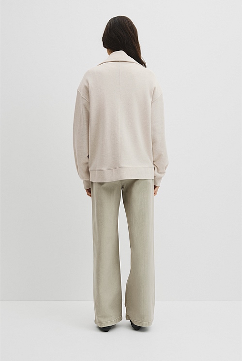 Australian Cotton Funnel Neck Sweat