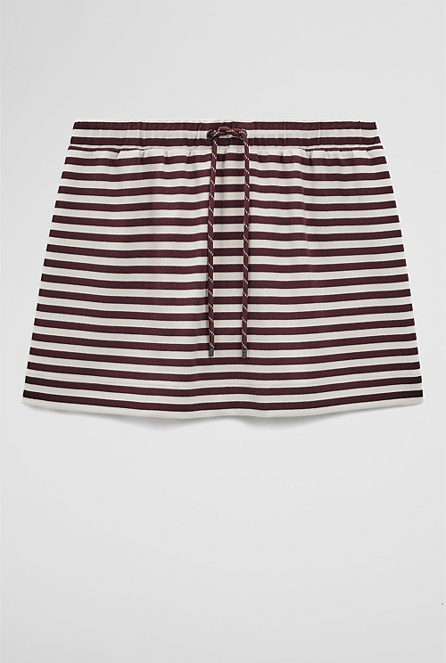 Australian Cotton Blend Stripe Jersey Skirt