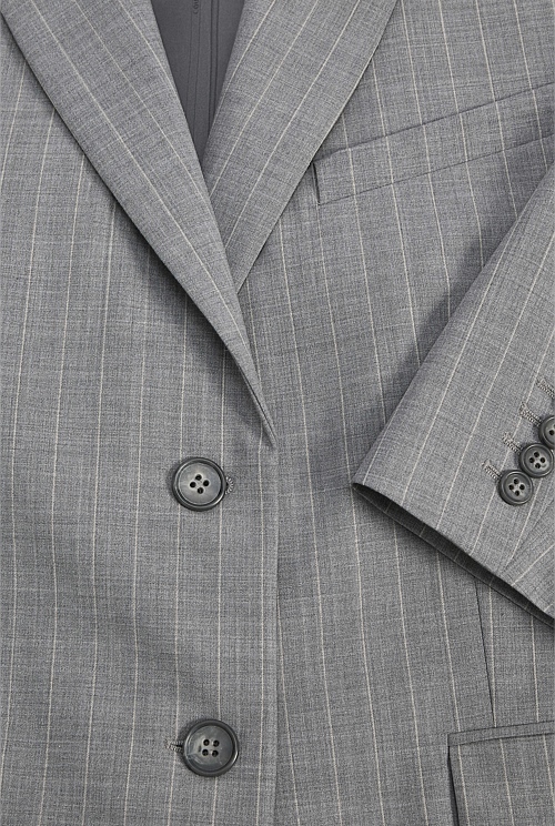 Wool Blend Pinstripe Classic Blazer