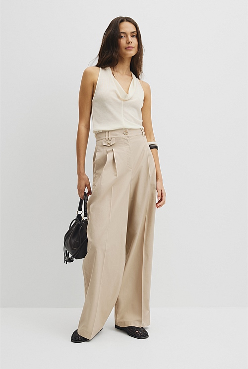 Wool V-Neck Drape Tank