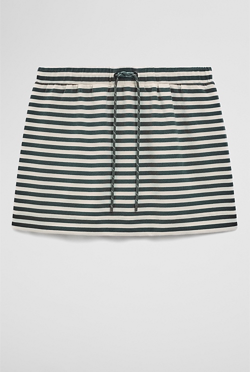 Australian Cotton Blend Stripe Jersey Skirt