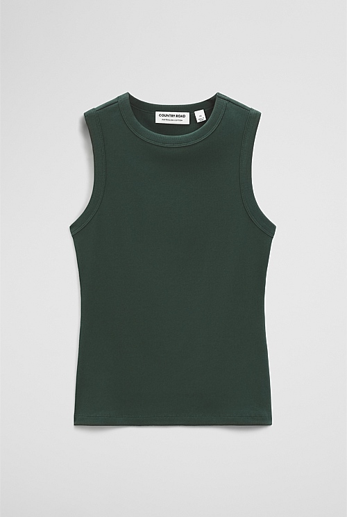 Australian Cotton High Neck Tank