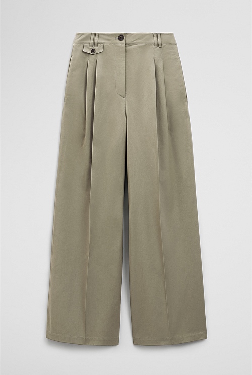 Cotton Blend Pleat Front Pant Cotton Blend Pleat Front Pant