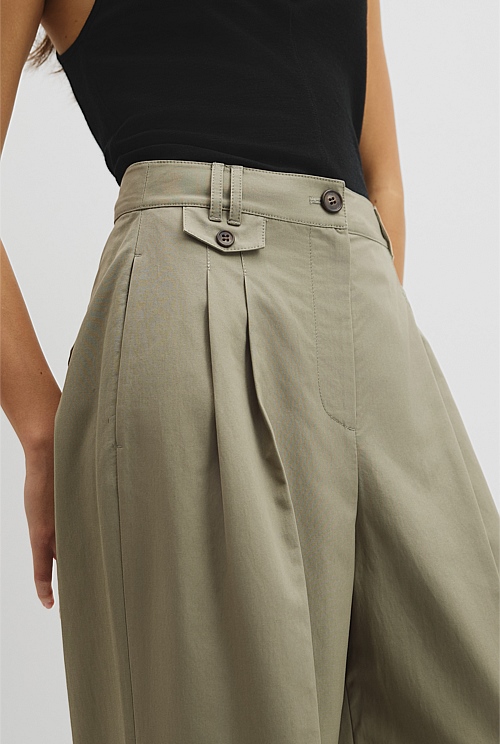 Cotton Blend Pleat Front Pant Cotton Blend Pleat Front Pant