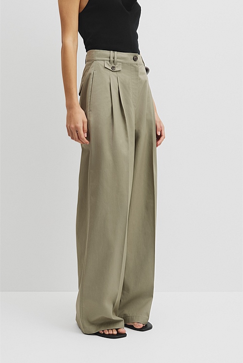 Cotton Blend Pleat Front Pant Cotton Blend Pleat Front Pant