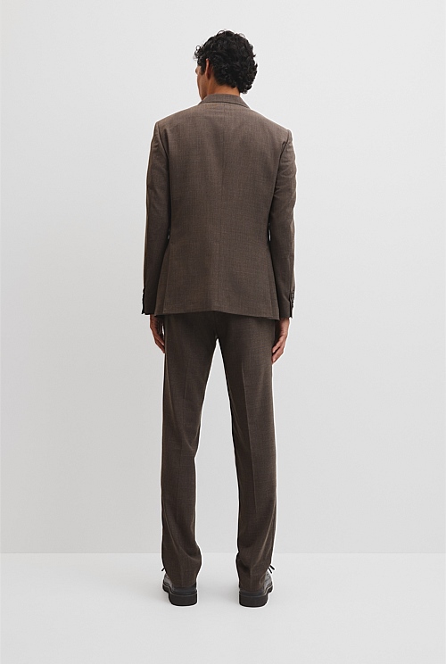 Regular Fit Wool Blend Houndstooth Jacket