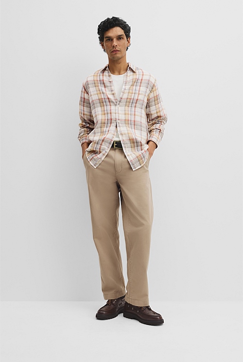 Regular Fit Linen Check Shirt