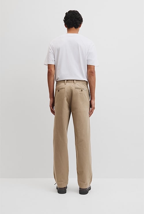 Relaxed Cotton Twill Pant