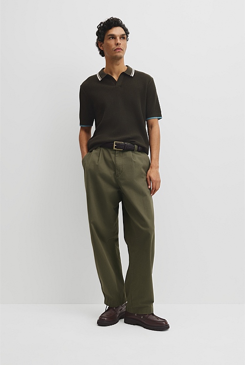 Australian Good Earth Cotton Tapered Trophy Polo