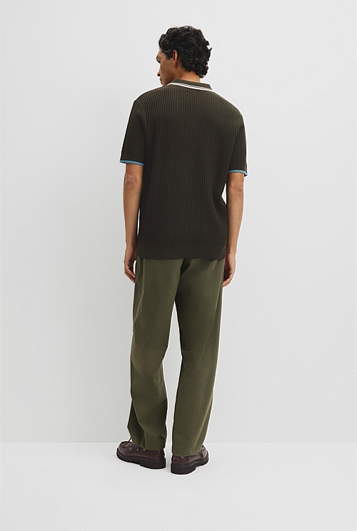 Australian Good Earth Cotton Tapered Trophy Polo