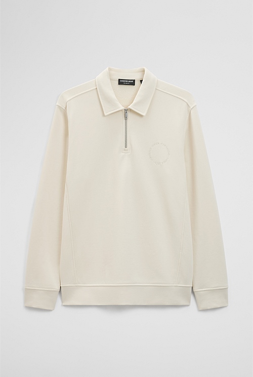 Australian Cotton Long Sleeve Folded Collar Sweat Australian Cotton Long Sleeve Folded Collar Sweat
