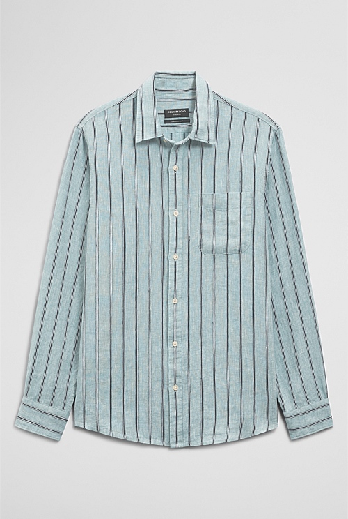 Regular Fit Linen Stripe Shirt