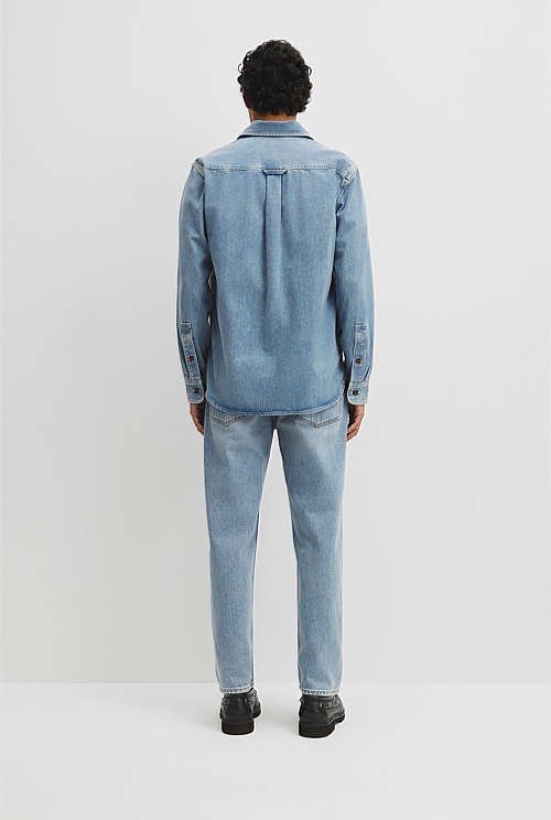 Long Sleeve Regular Workwear Denim Over-Shirt Long Sleeve Regular Workwear Denim Over-Shirt