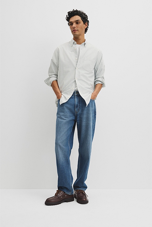 Regular Fit Australian Good Earth Cotton Oxford Stripe Shirt Regular Fit Australian Good Earth Cotton Oxford Stripe Shirt