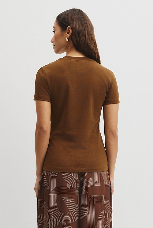 Australian Cotton Blend Fitted T-Shirt Australian Cotton Blend Fitted T-Shirt