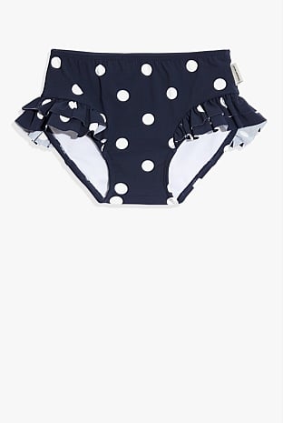 Navy Recycled Nylon Spot Swim Bloomer - Swimwear | Country Road