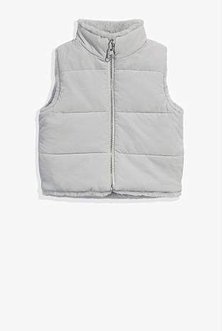 Pale Grey Reversible Faux Fur Vest - Jackets & Coats | Country Road