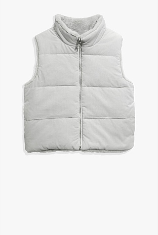 Pale Grey Reversible Faux Fur Vest - Jackets & Coats | Country Road