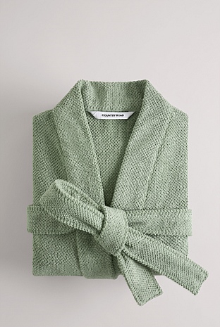 Faded Moss Cotton Bath Robe - Sleepwear | Country Road