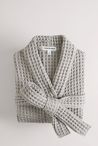 Light Grey Marle Conran Cotton Waffle Bath Robe - Sleepwear | Country Road