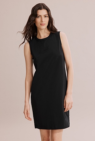 Black Australian Cotton Modern Logo Tank Dress - Dresses | Country Road