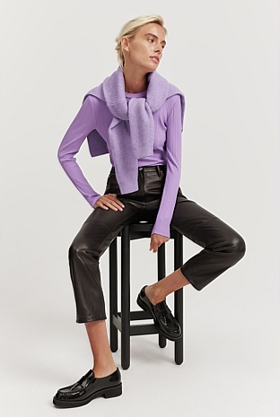 Violet Riband Violet Long Sleeve Rib Top - T-Shirts & Tops | Country Road