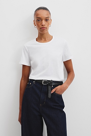 Australian Good Earth Cotton Slub Short Sleeve T-Shirt