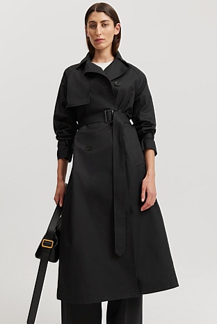 Black Relaxed Trench Coat - Jackets & Coats | Country Road