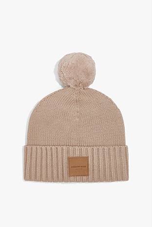 Organically Grown Cotton Blend Patch Logo Beanie