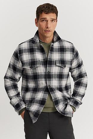 Multiple Country Jacket Black Multi Double Faced Shirt Jacket - Jackets & Coats | Country Road