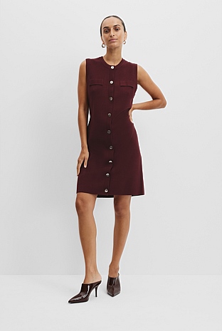 4510889 Bordeaux Button Pinafore Dresss