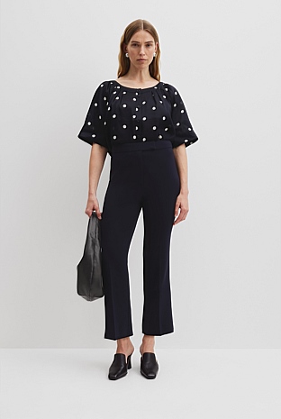 GLAM Flare Crop Dot Pants main image 1
