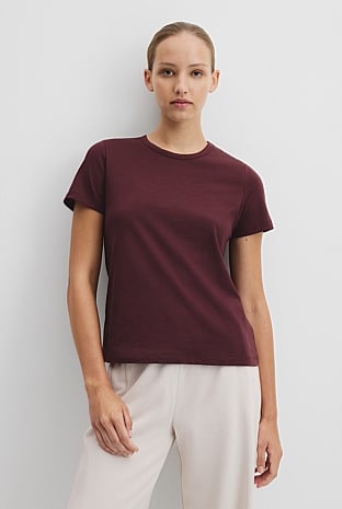 Australian Good Earth Cotton Slub Short Sleeve T-Shirt