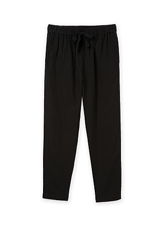 Black Double Cloth Twill Pant - Pants | Country Road