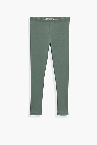 Sage Organically Grown Cotton Solid Rib Legging - Pants | Country Road