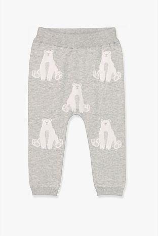 Light Grey Marle Polar Bear Knit Pant - Pants | Country Road