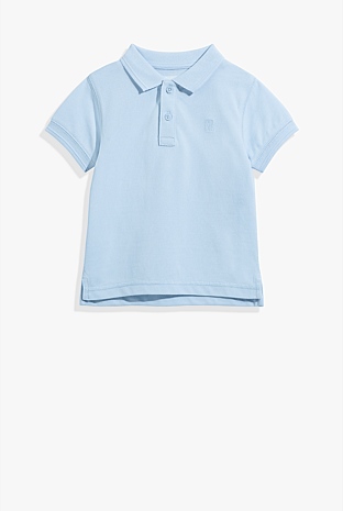 Pale Blue Organically Grown Cotton Polo Shirt - Natural Fibres ...