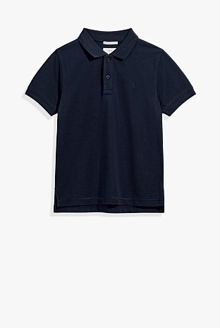 Navy Organically Grown Cotton Polo Shirt - T-Shirts | Country Road