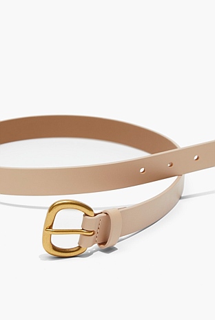 Nude Skinny Solid Buckle Belt - Belts | Country Road
