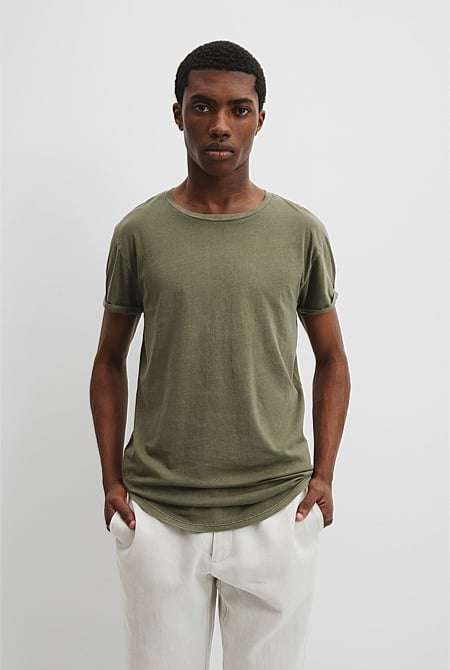 Australian Cotton Longline Garment Dyed T-Shirt