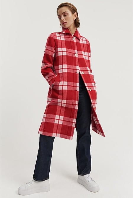 Longline Check Coat