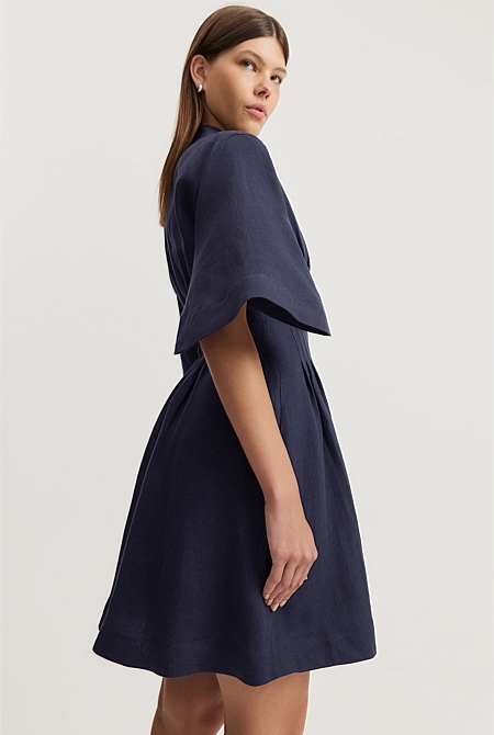 Linen Darted Mini Dress