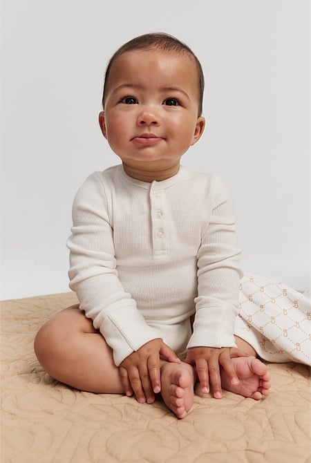 Organically Grown Cotton Rib Long Sleeve Bodysuit