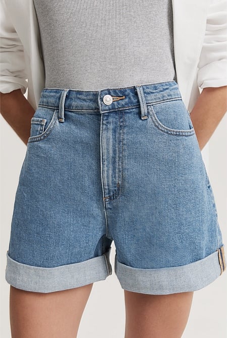 Denim Cuff Detail Short