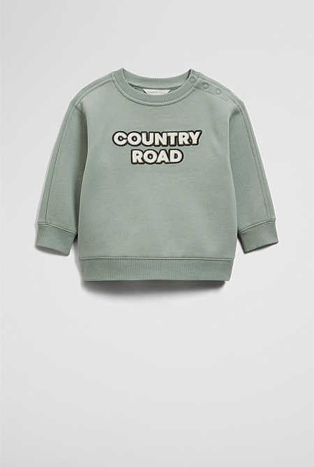 Organically Grown Cotton Boucle Logo Sweat